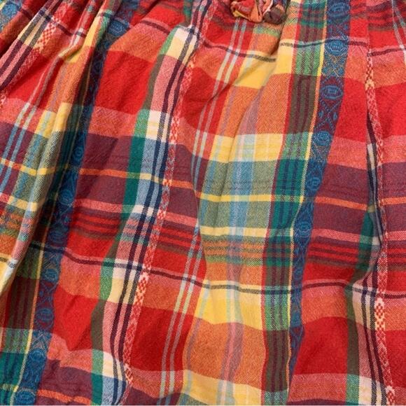 Ralph Lauren Red and Multicolor Tartan Plaid Smocked Baby Dress - Picture 8 of 10